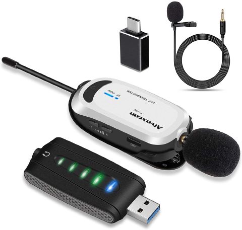 USB ワイヤレスマイク Alvoxcon 無線マイク ピンマイクワイヤレス