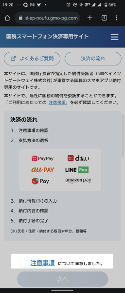 国税スマートフォン決済専用サイト